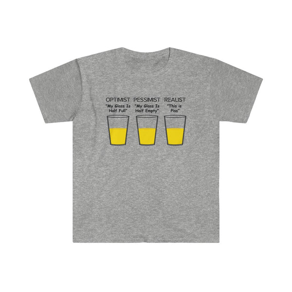 Optimist, Pessimist, Realist-T-Shirt for Men - Canadian Fox