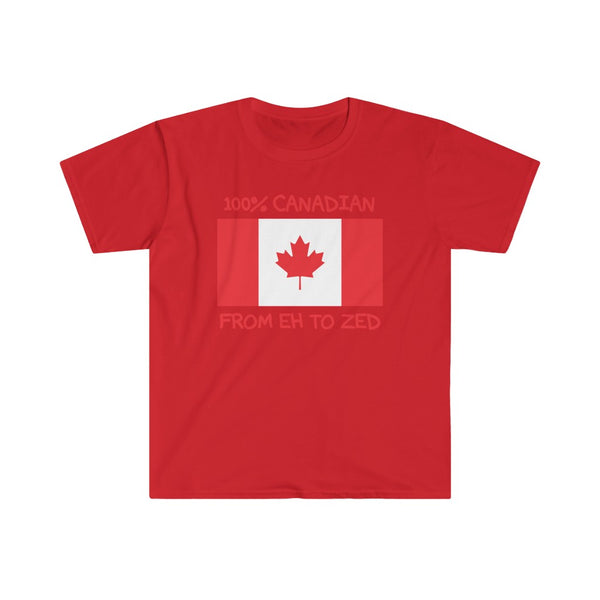 100% Canadian, From Eh To Zed-T-Shirt for Men - Canadian Fox