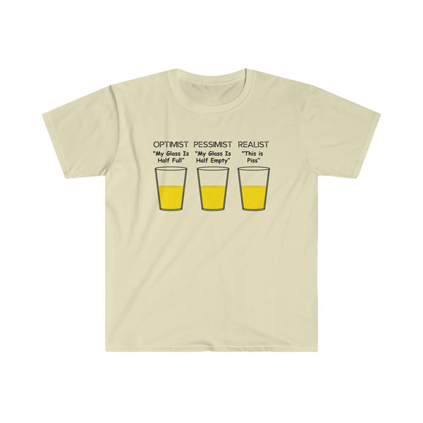 Optimist, Pessimist, Realist-T-Shirt for Men - Canadian Fox