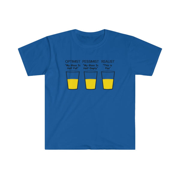 Optimist, Pessimist, Realist-T-Shirt for Men - Canadian Fox