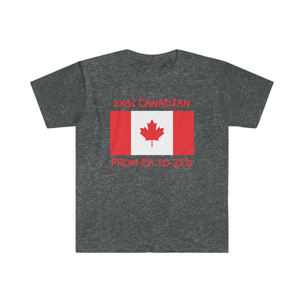 100% Canadian, From Eh To Zed-T-Shirt for Men - Canadian Fox