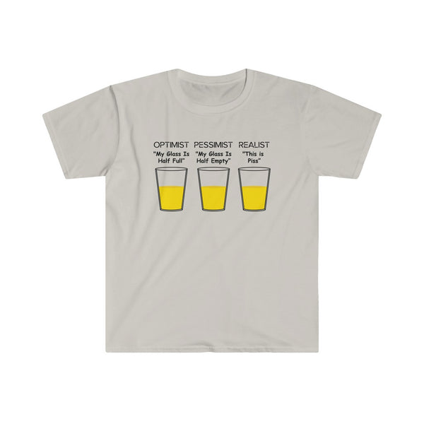 Optimist, Pessimist, Realist-T-Shirt for Men - Canadian Fox