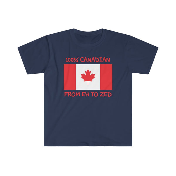 100% Canadian, From Eh To Zed-T-Shirt for Men - Canadian Fox