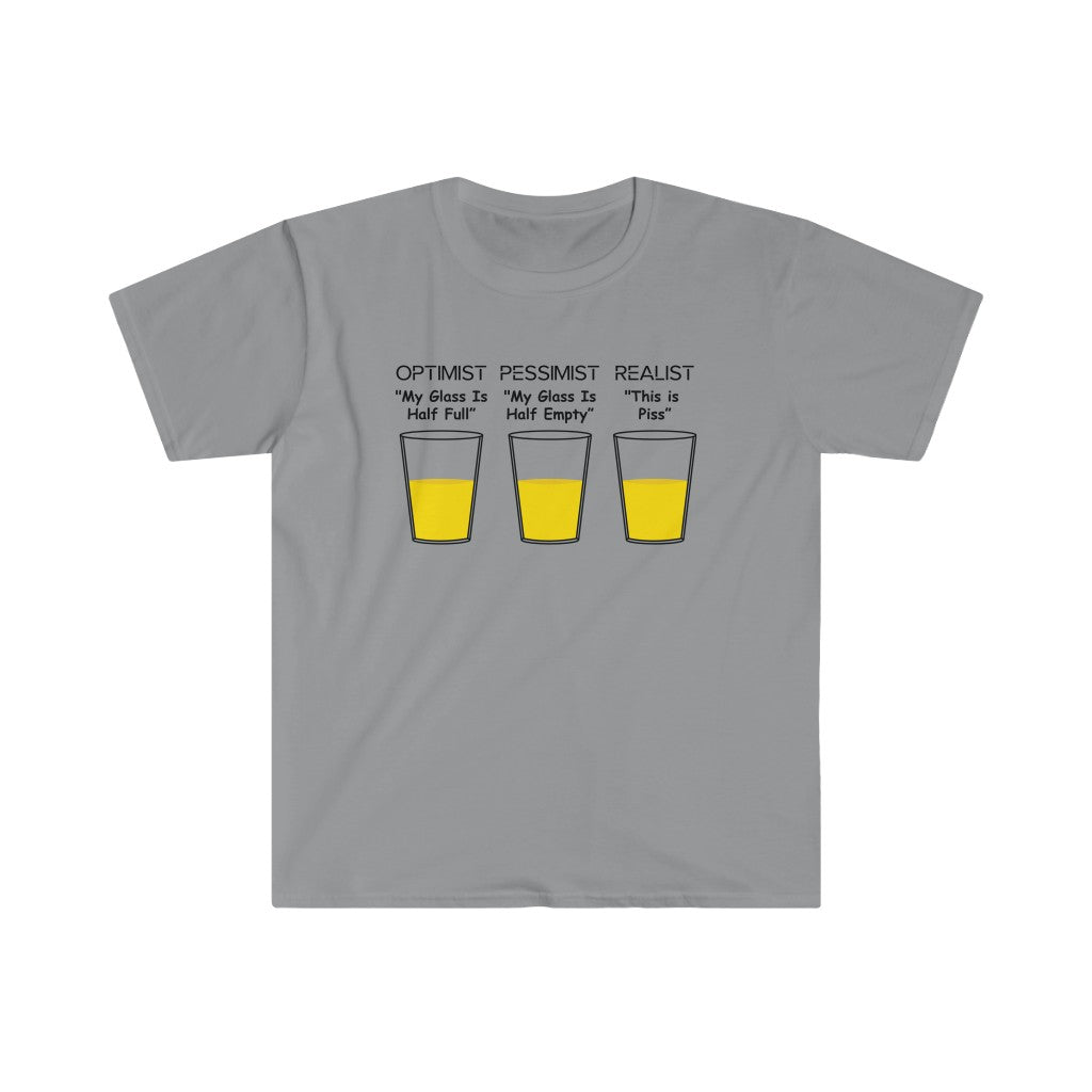 Optimist, Pessimist, Realist-T-Shirt for Men - Canadian Fox