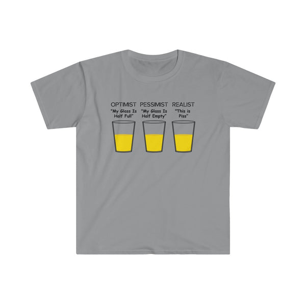 Optimist, Pessimist, Realist-T-Shirt for Men - Canadian Fox