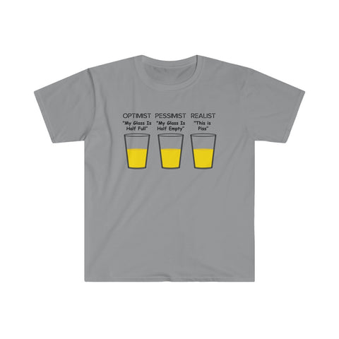 Optimist, Pessimist, Realist-T-Shirt for Men - Canadian Fox