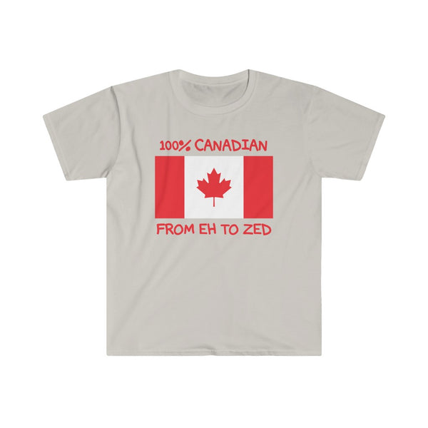 100% Canadian, From Eh To Zed-T-Shirt for Men - Canadian Fox