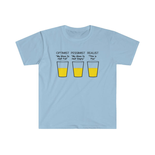 Optimist, Pessimist, Realist-T-Shirt for Men - Canadian Fox