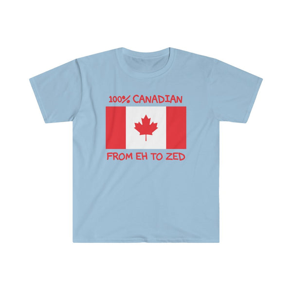 100% Canadian, From Eh To Zed-T-Shirt for Men - Canadian Fox