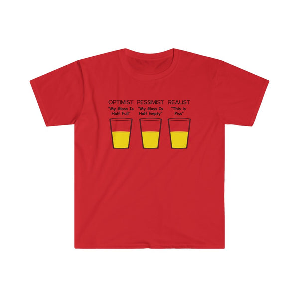 Optimist, Pessimist, Realist-T-Shirt for Men - Canadian Fox
