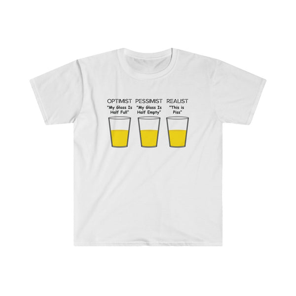 Optimist, Pessimist, Realist-T-Shirt for Men - Canadian Fox
