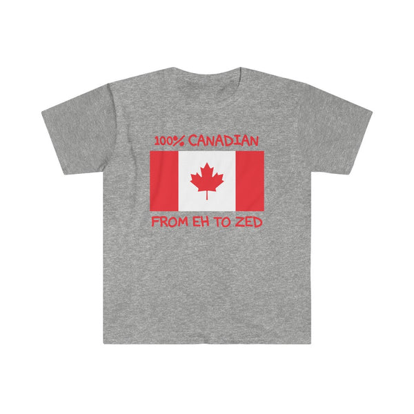 100% Canadian, From Eh To Zed-T-Shirt for Men - Canadian Fox