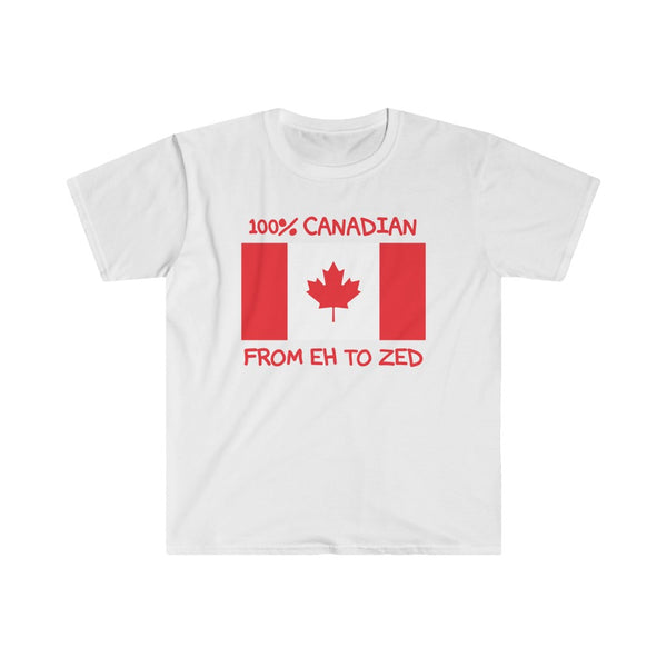 100% Canadian, From Eh To Zed-T-Shirt for Men - Canadian Fox