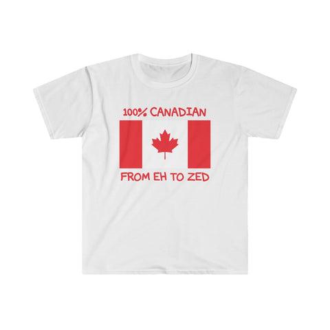100% Canadian, From Eh To Zed-T-Shirt for Men - Canadian Fox