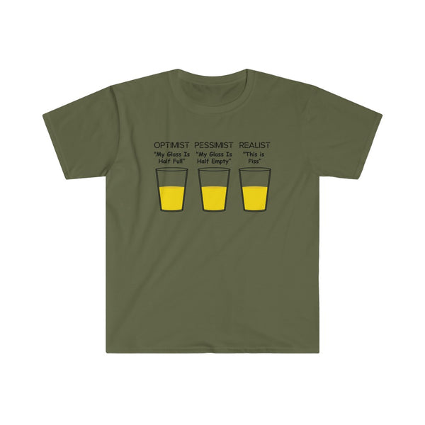 Optimist, Pessimist, Realist-T-Shirt for Men - Canadian Fox