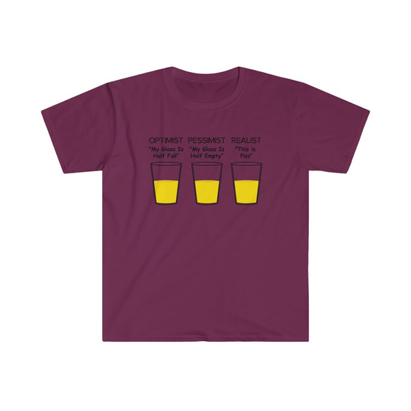 Optimist, Pessimist, Realist-T-Shirt for Men - Canadian Fox