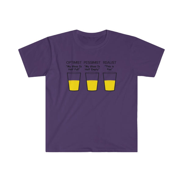 Optimist, Pessimist, Realist-T-Shirt for Men - Canadian Fox